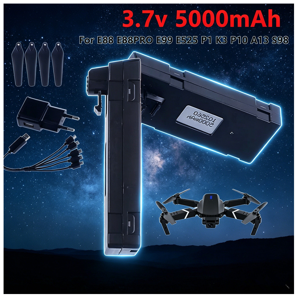 Drone Rc E88 Pro - Baterai Li-ion Isi Ulang 3.7V 5000MAh
