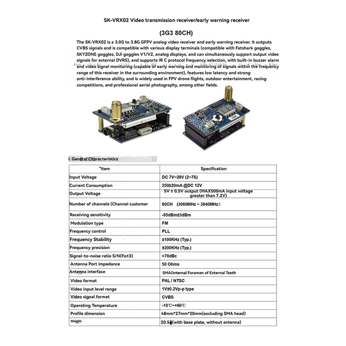 Drone Rc Signal - DT593 STOCK-1.2G/1.3G/1.7G/2.2G 80CH VRX FPV Transmisi