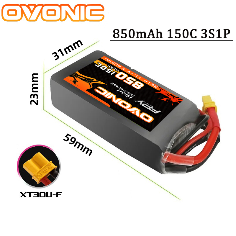 Drone Zll Rc - Baterai Lipo OVONIC 850MAh 11.1V 95C