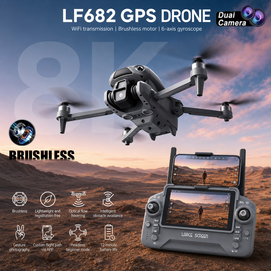 Drone Rc Harness - Drone LF682 Baru 8K Kamera Ganda