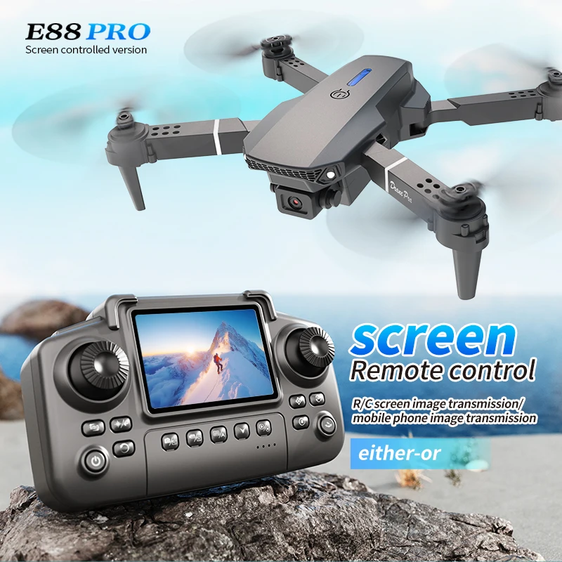 Drone Rc E88 Pro - Drone E88 PRO dengan Layar, Kamera
