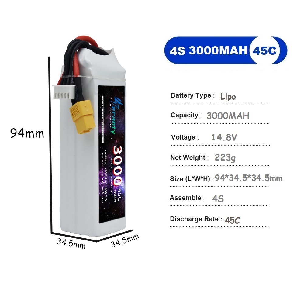 4S LiPo baterai 14.8V 1500mah  - Drone Rc Race ulasan dan harga