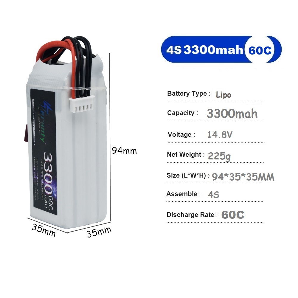 LiPo baterai isi ulang 4S 3300 - Drone Rc Race ulasan dan harga