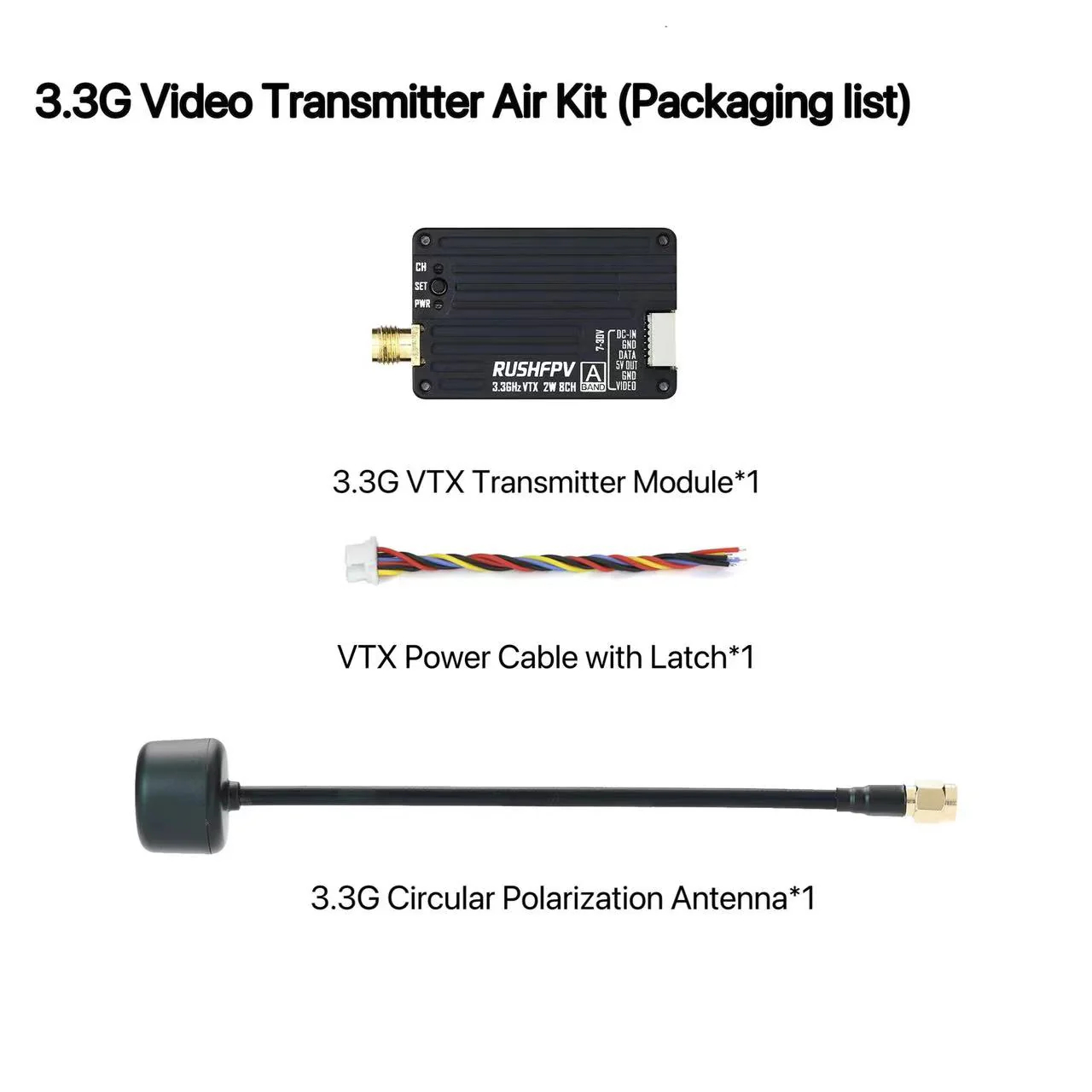 RUSHFPV 3.3G 2W VTX Transmitte - - Remote Control (Rc) Drone ulasan dan harga