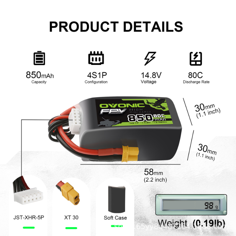 Baterai LiPo OVONIC 4S 14.8V 8 - Drone Zll Rc ulasan dan harga