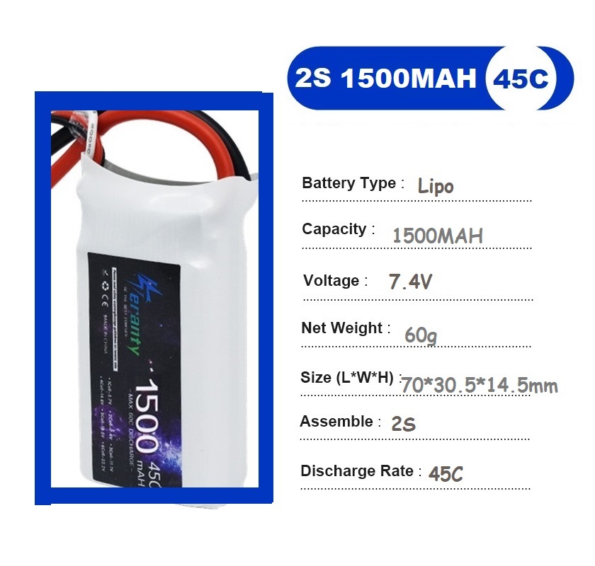 2 buah 7.4V Lipo 2S baterai 15 - Drone Rc Race ulasan dan harga