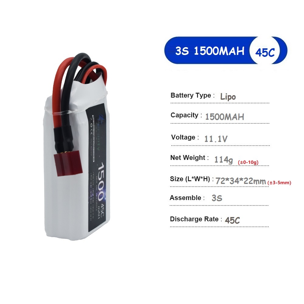 Baterai LiPo 11.1V 3S 1500mAh  - Drone Rc Race ulasan dan harga