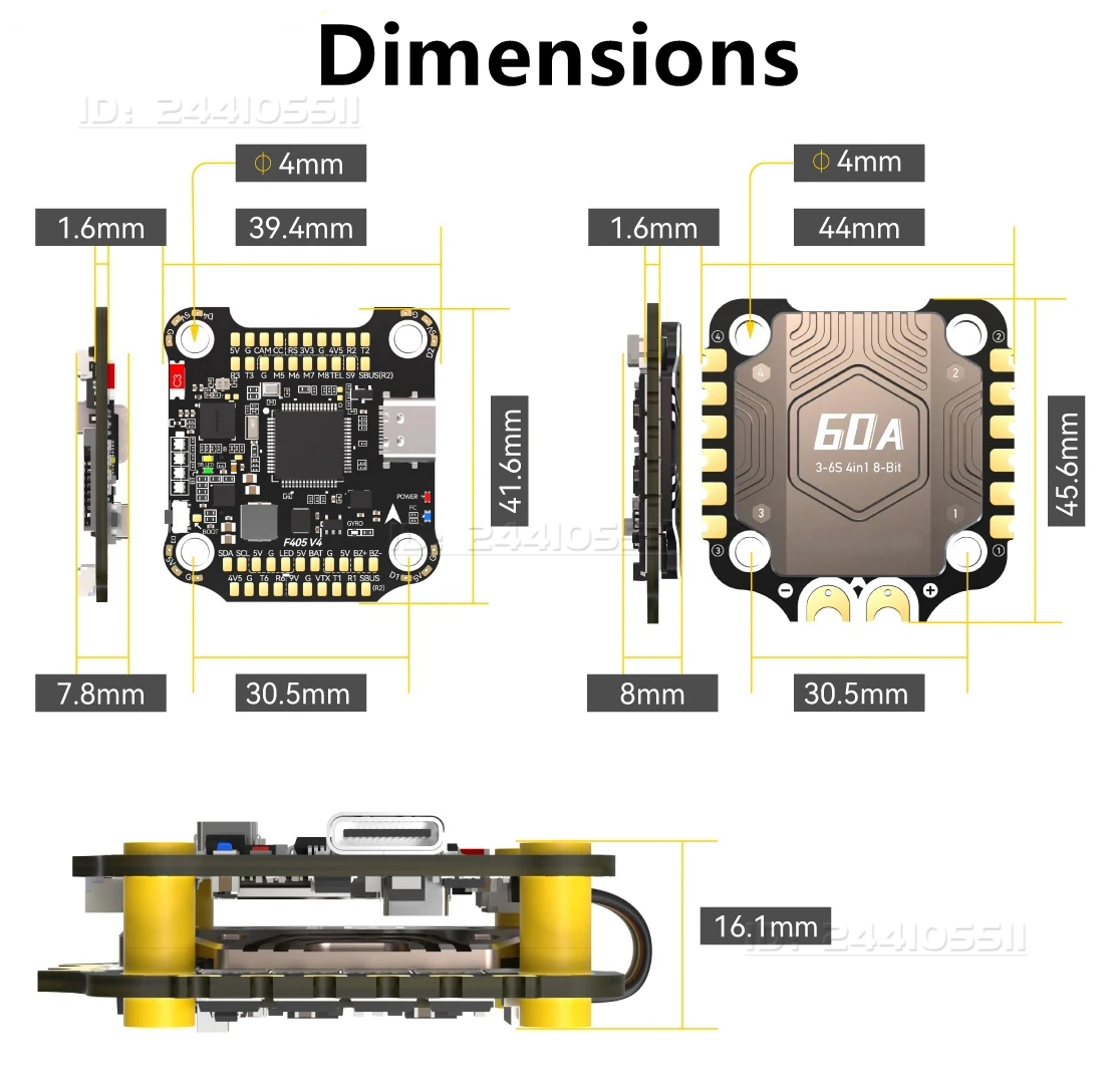 F405 V4 FC Flight Controller d - Drone Rc V4 ulasan dan harga
